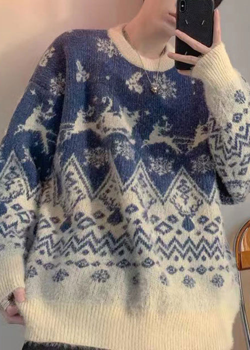New Red O Neck Cozy Thick Cotton Knit Sweaters Winter