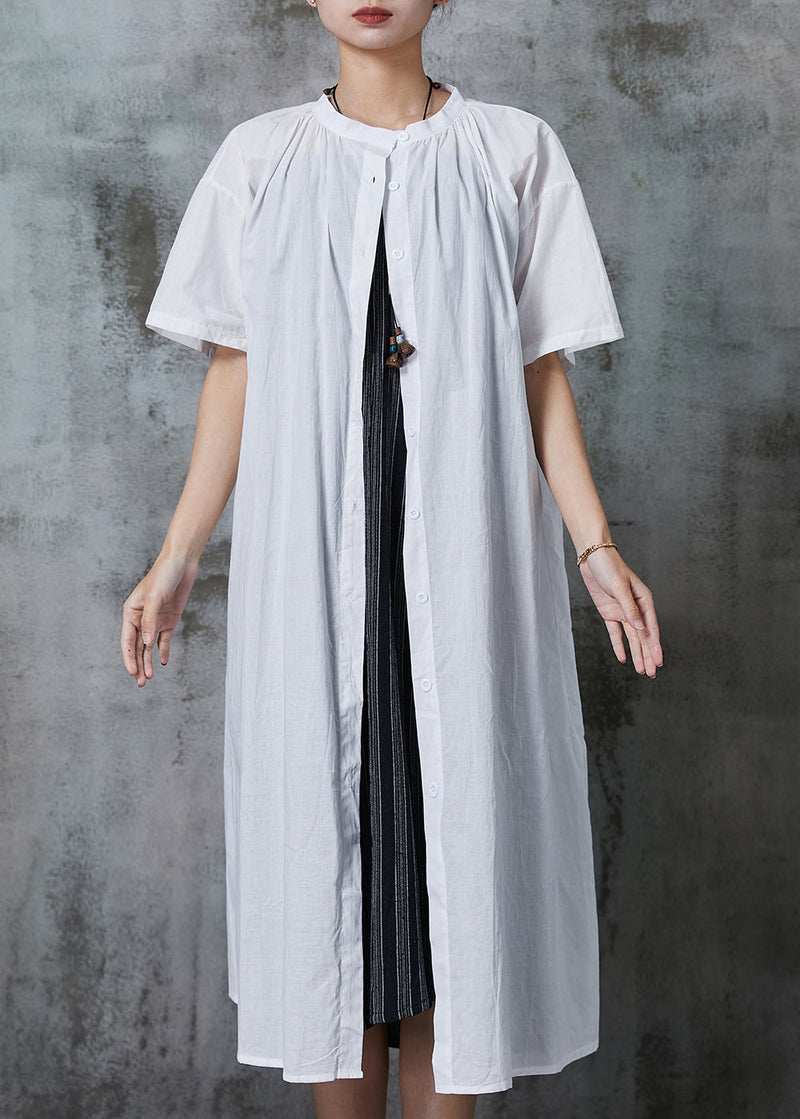 White Oversized Cotton Dress Two Pieces Set Summer