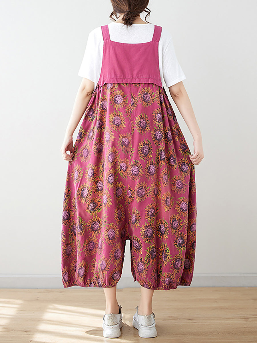 Summer Artsy Spliced Loose Jumpsuits