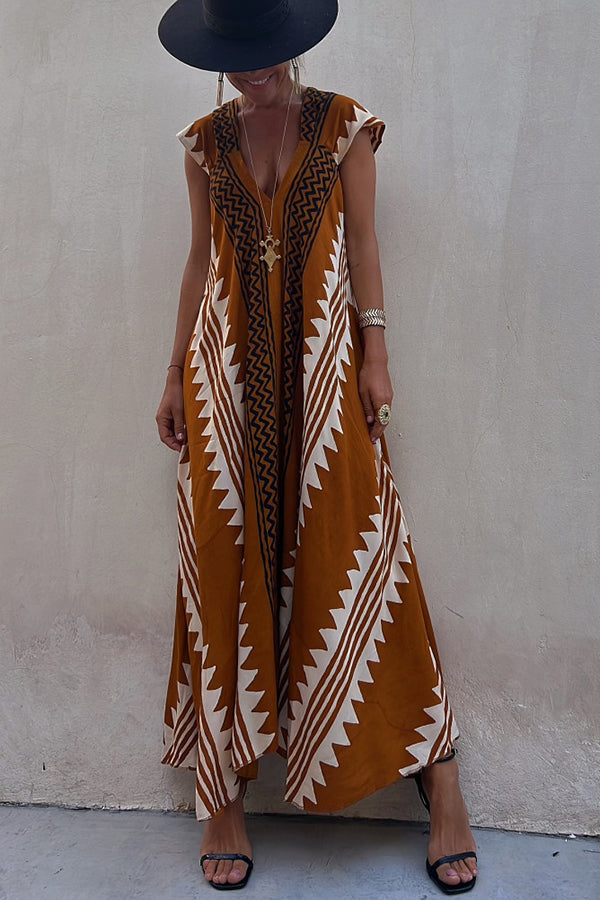 Beach Dates Print A-line Maxi Dress