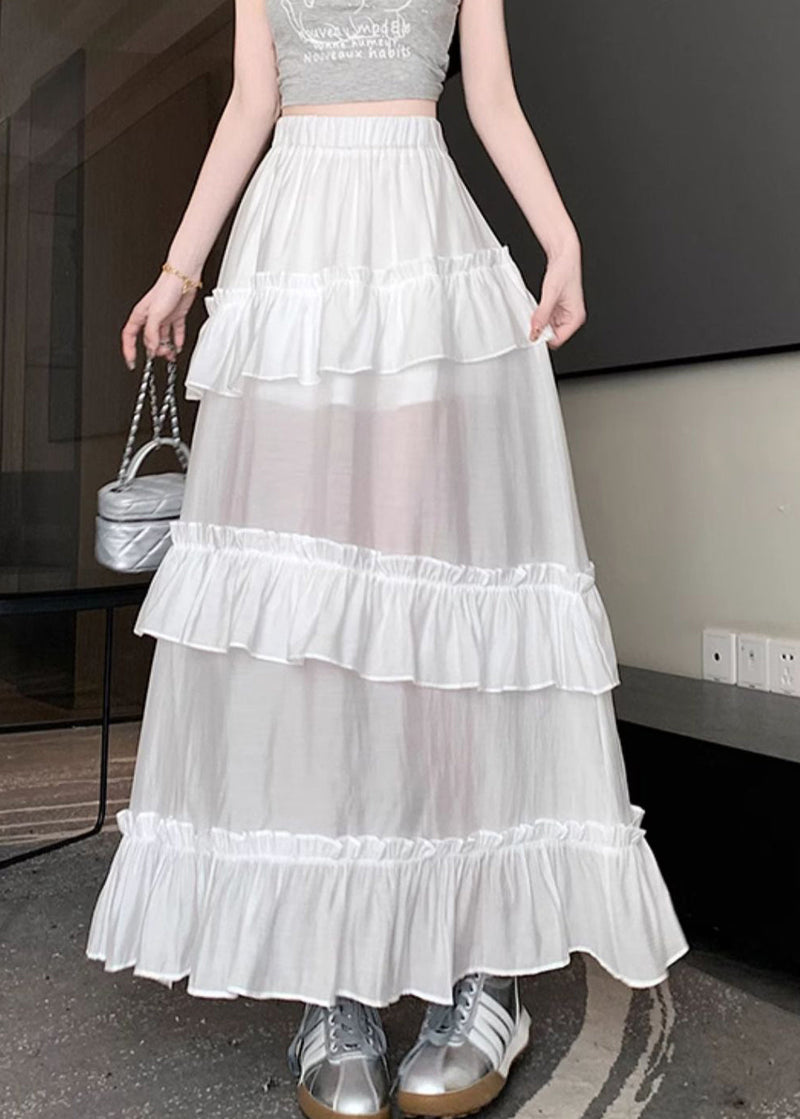 White Side Open Cotton Summer Skirts