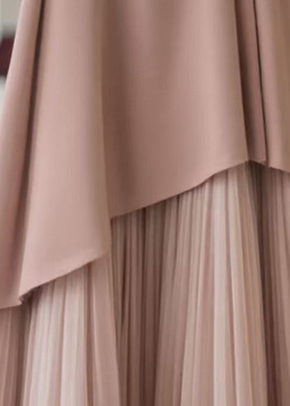 Pink Original Design Wrinkled Chiffon Skirts Summer