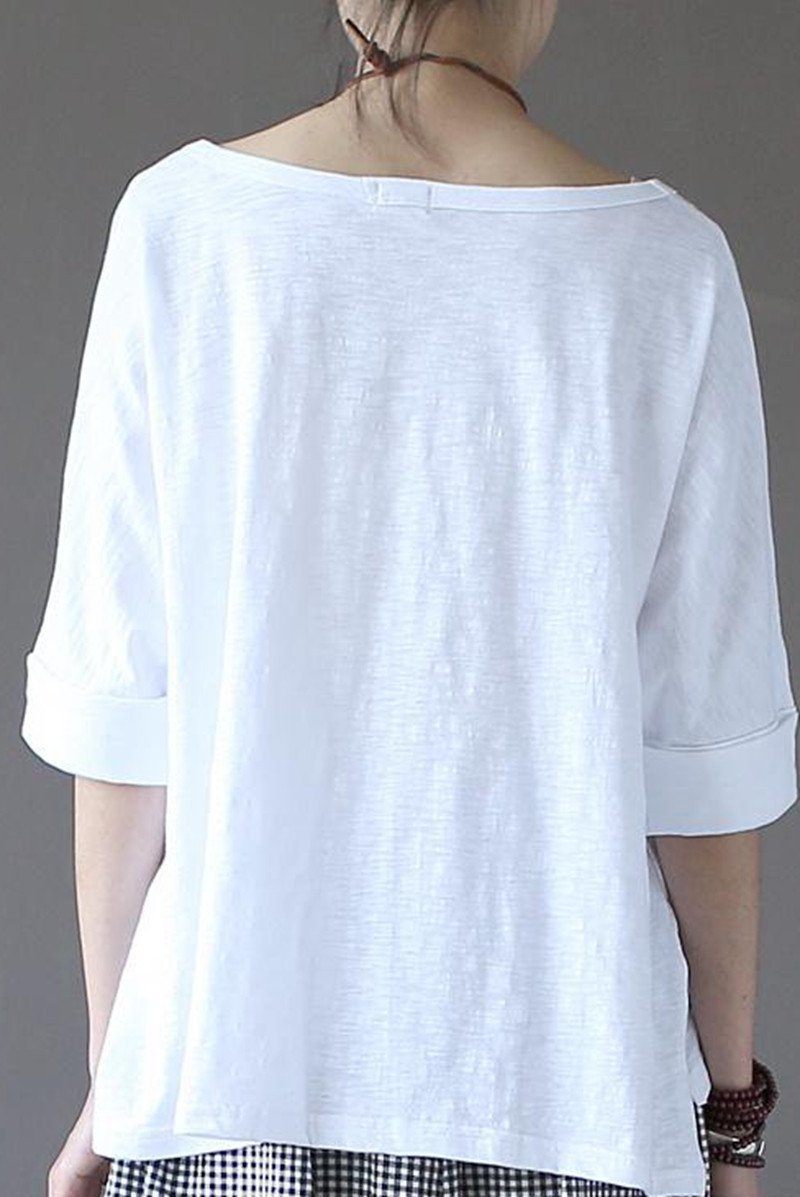 White Summer Sweet Loose T-shirt Tops