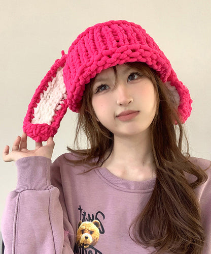 Handmade Rose Warm Knit Bonnie Hat