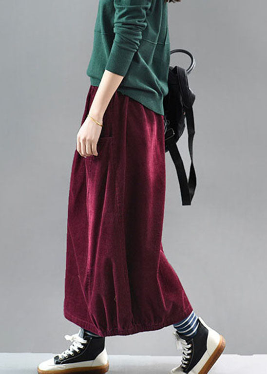 Mulberry Corduroy a Line Skirts Pockets Spring