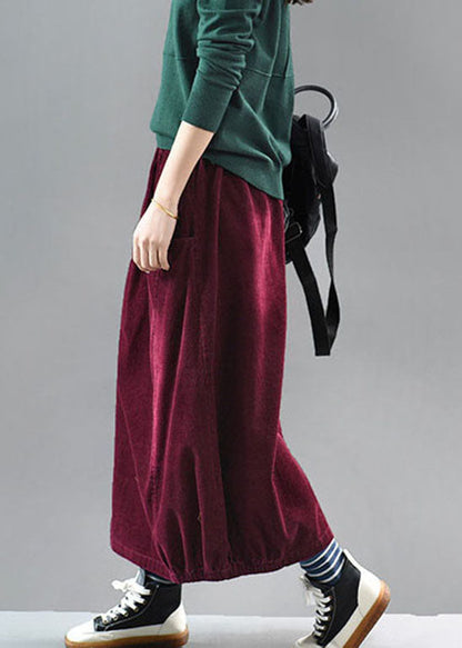 Mulberry Corduroy a Line Skirts Pockets Spring
