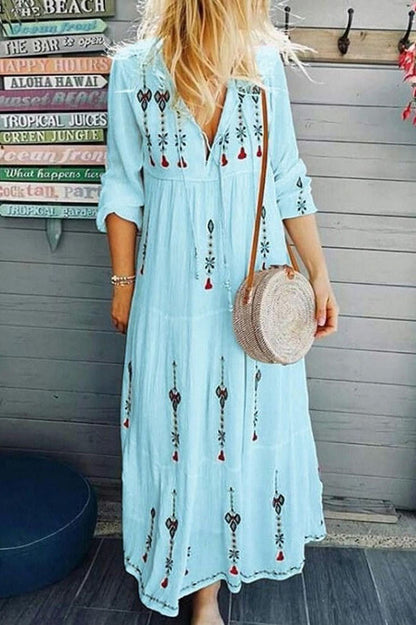 Spring Summer Print Long Dress