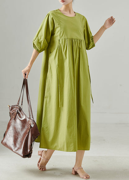 Grass Green Oversized Cotton Holiday Dresses Summer