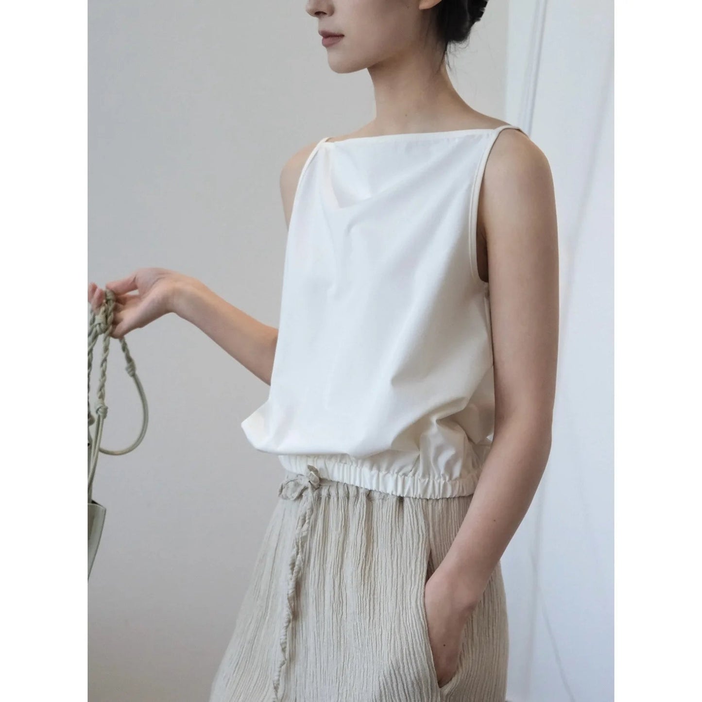 Summer One Line Neck Suspended Tank Cool and Comfortable Top
