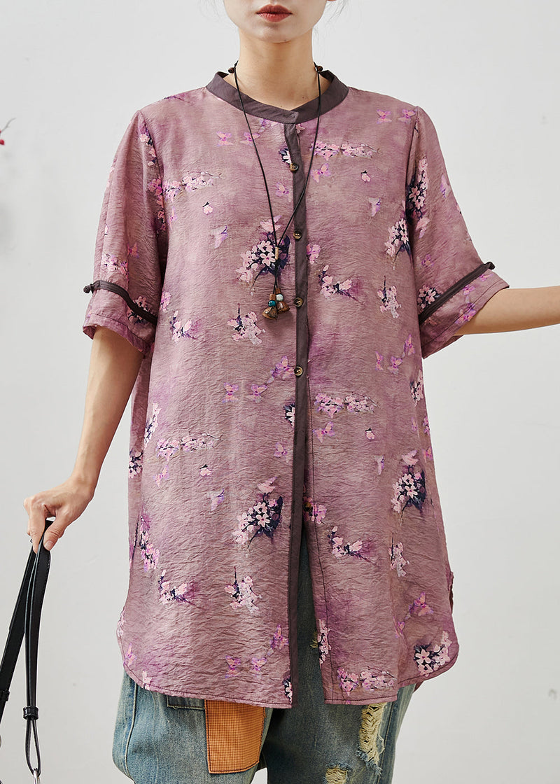 Purple Linen Long Shirt Summer