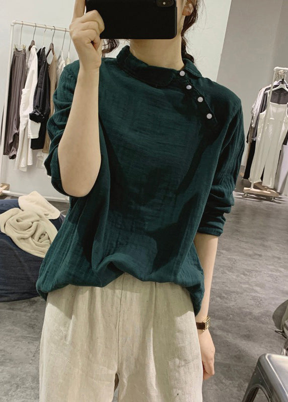 Tea Green Oversized Cotton Top Spring