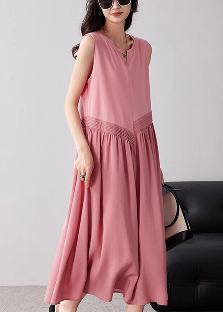 Pink Oversized Exra Large Hem Cotton Maxi Dresses Summer
