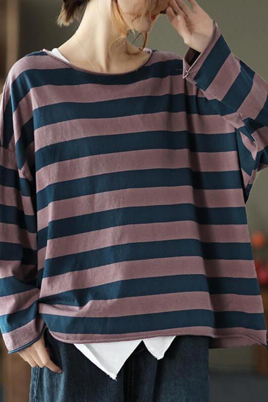 Limited Stock- 100% Cotton Spring Striped T-shirt