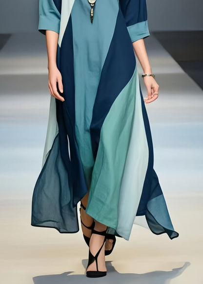 Multicolour Asymmetrical Design Cotton Holiday Dress Summer