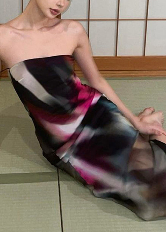 Summer Alim Fit Strapless Printed High Waisted Dress