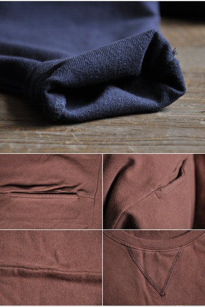 Two Colours Round Collar Fleece Long Dress Causel Outfits