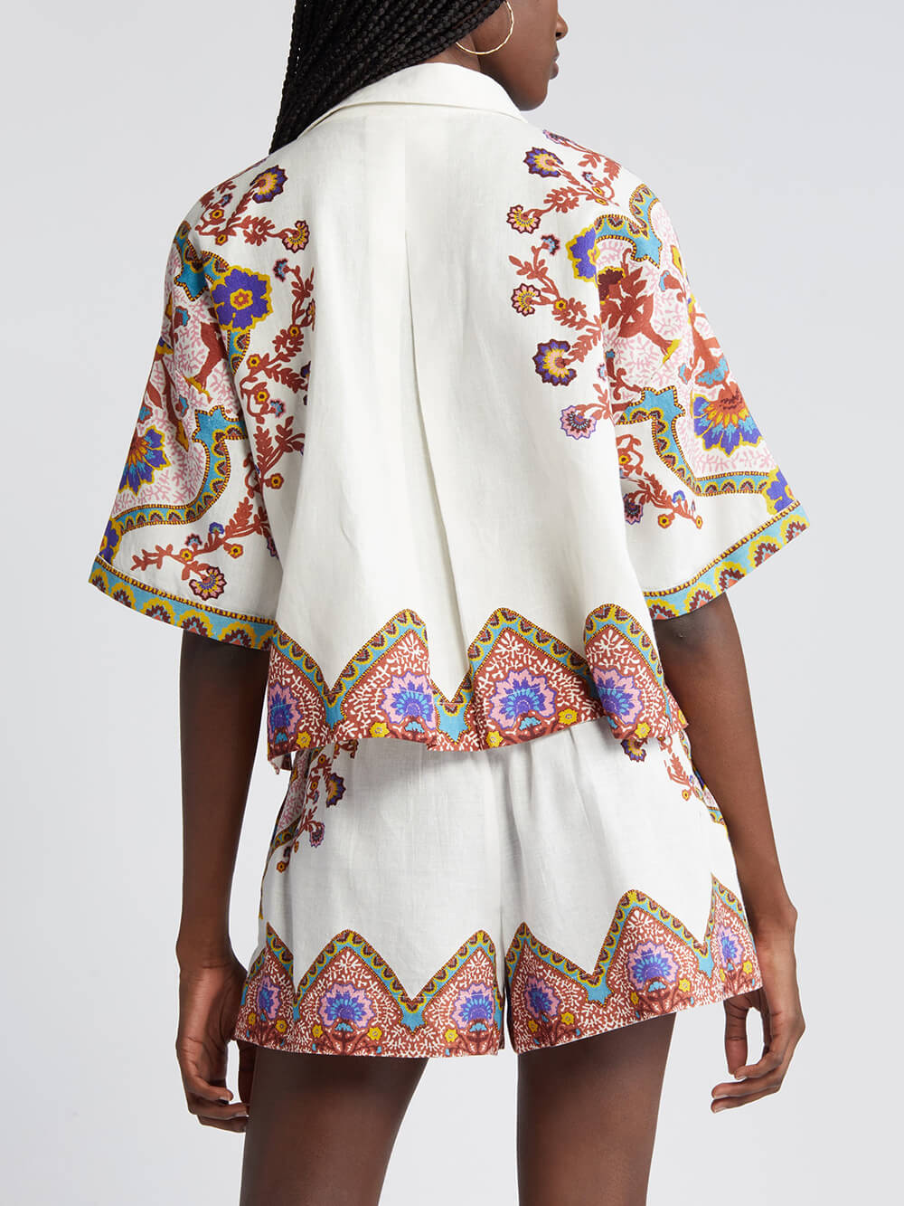 Short Sleeve Print Shirt and Shorts Suit