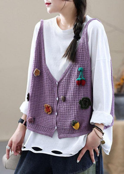 Style Khaki Embroidered Fall Shirt Knit Vest Sleeveless