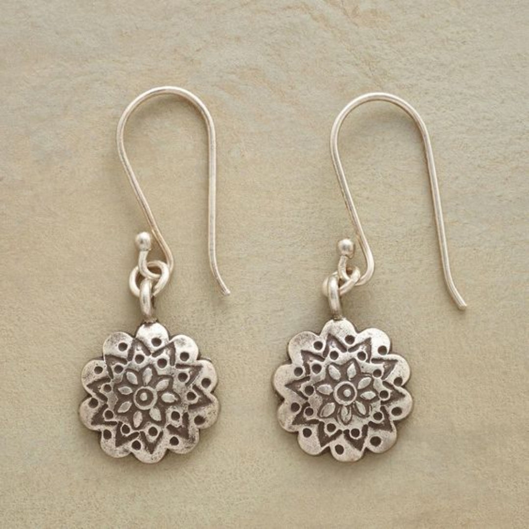 Silver Mandala Earrings