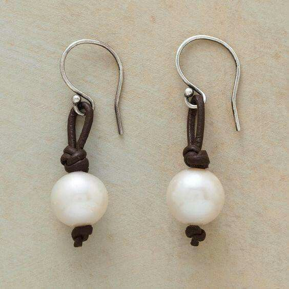 Pearl Leather Earrings