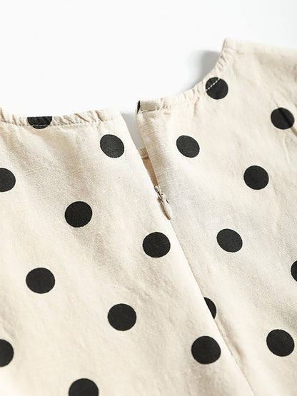 Dot Lacework Hem Loose Cotton Vest