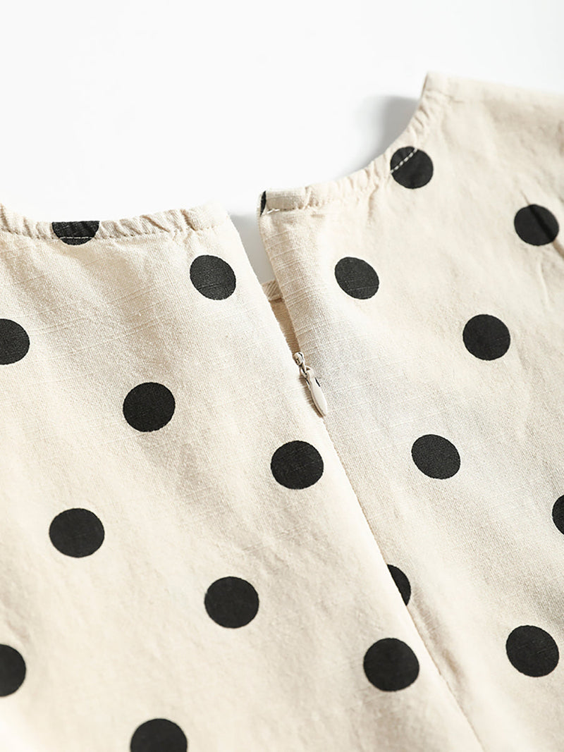 Dot Lacework Hem Loose Cotton Vest