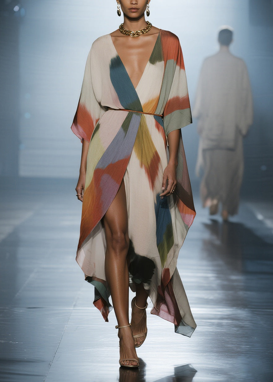 Tie Dye Draping Chiffon Loose Cardigan Summer