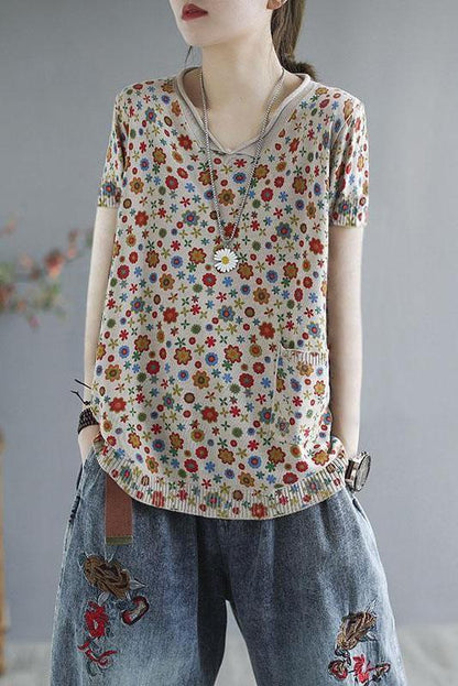 Spring Knitted Print Pocket Sweater