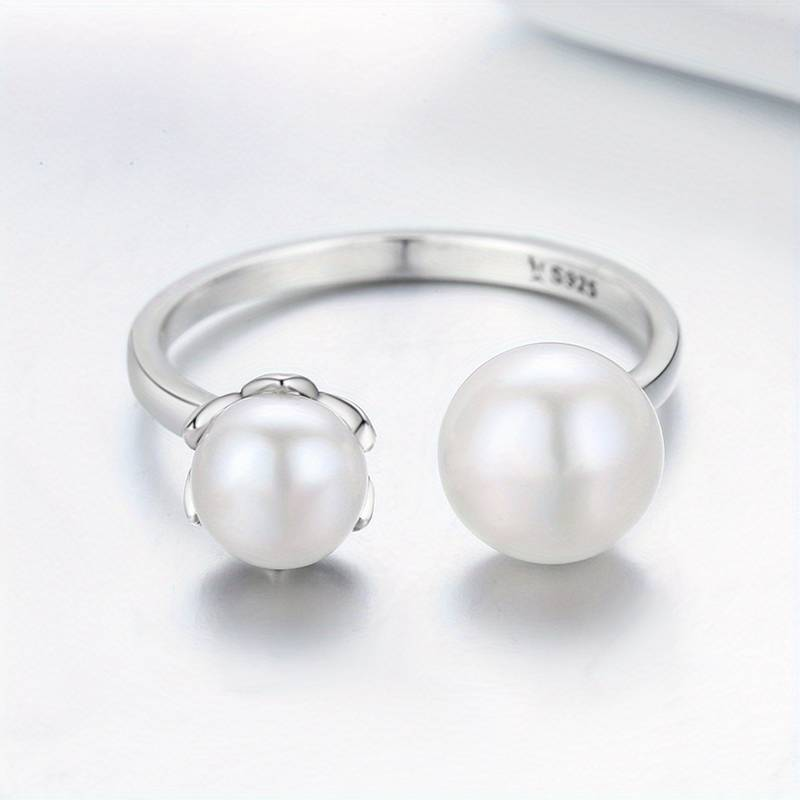 Silver Pearl Open Ring