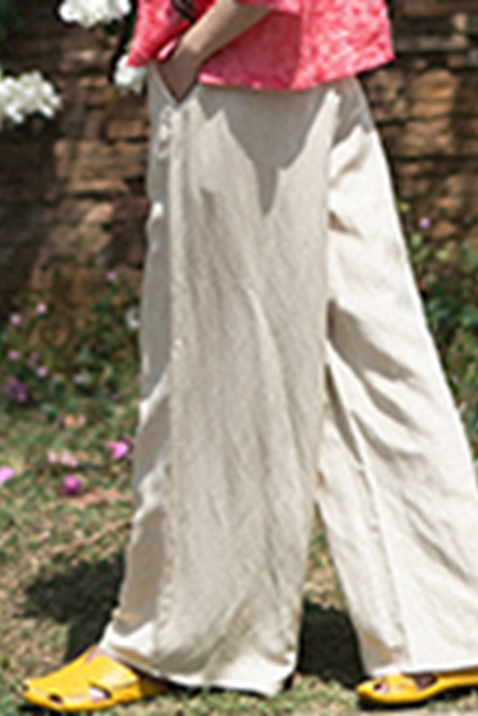 Loose Linen Wide Legs Pants for