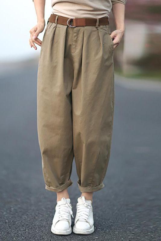 Limited Stock- Pure Color Bloom Pants With Belt