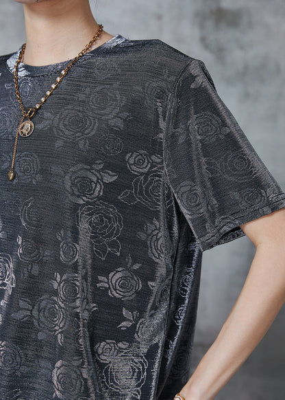 Classy Grey Asymmetrical Cotton Tank Tops Summer