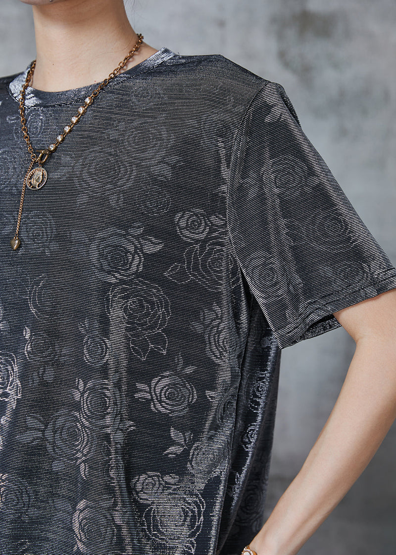 Classy Grey Asymmetrical Cotton Tank Tops Summer