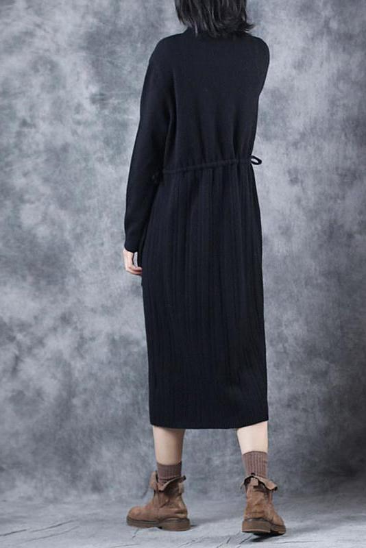 Loose High Neck Base Sweater Dresses for