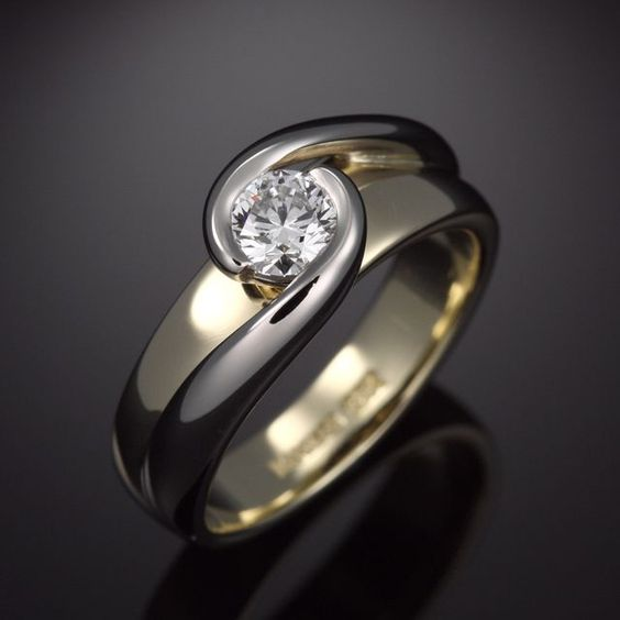 Gold & Silver Zirconia Braided Ring