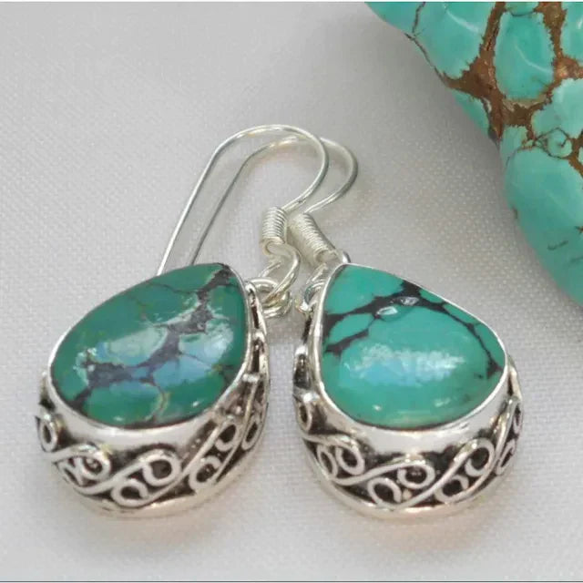 Natural Turquoise Stone Earrings