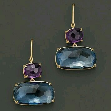 Blue & Purple Glass Earrings