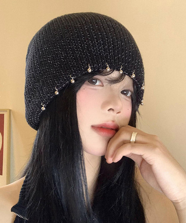 Black Nail Bead Versatile Knit Bonnie Hat