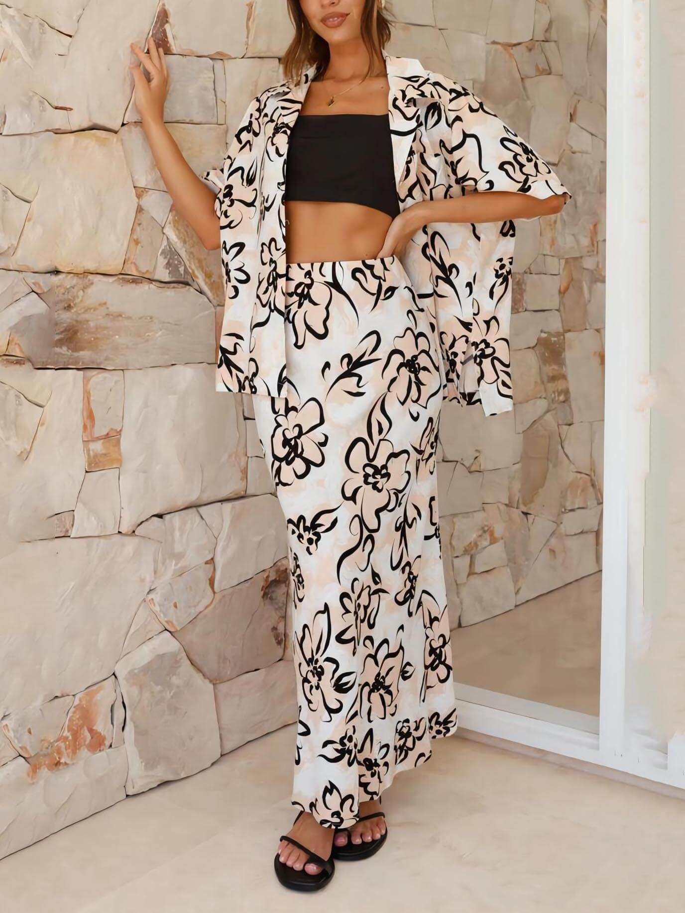 Print Botanical Loose Shirt