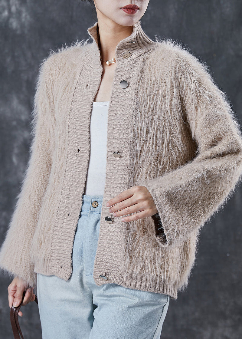 Khaki Thick Cozy Knit Cardigan Spring