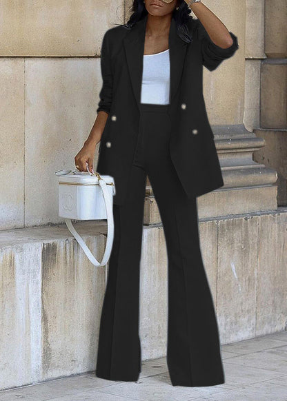 French White Suit Coats and Pants Two Pieces Set Fall