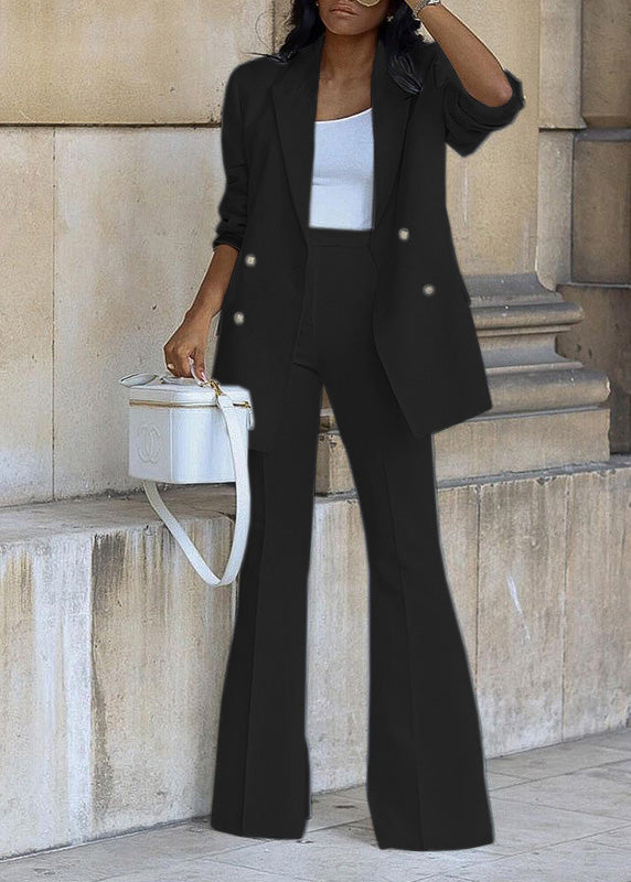 French White Suit Coats and Pants Two Pieces Set Fall