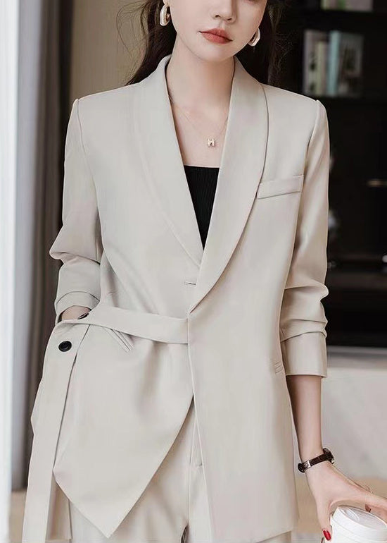 White Spandex Coats Asymmetrical Spring