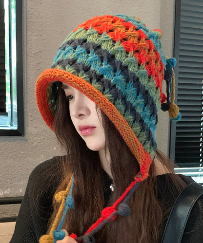 Rainbow Handmade Knit Boonie Hat