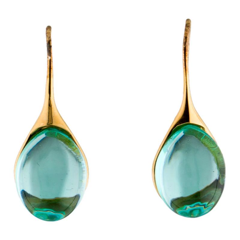 Turquoise Drop Crystal Earrings