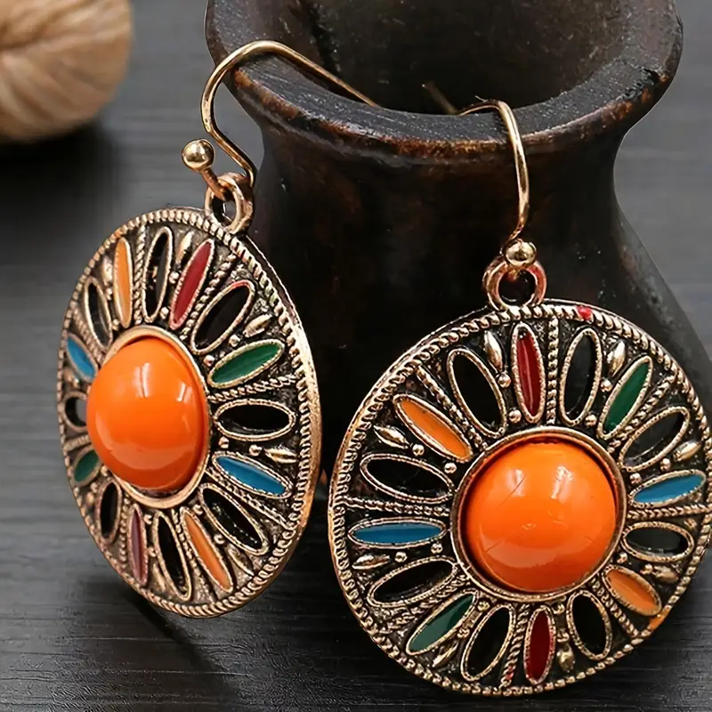 Colorful Rounded Mandala Earrings