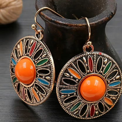 Colorful Rounded Mandala Earrings