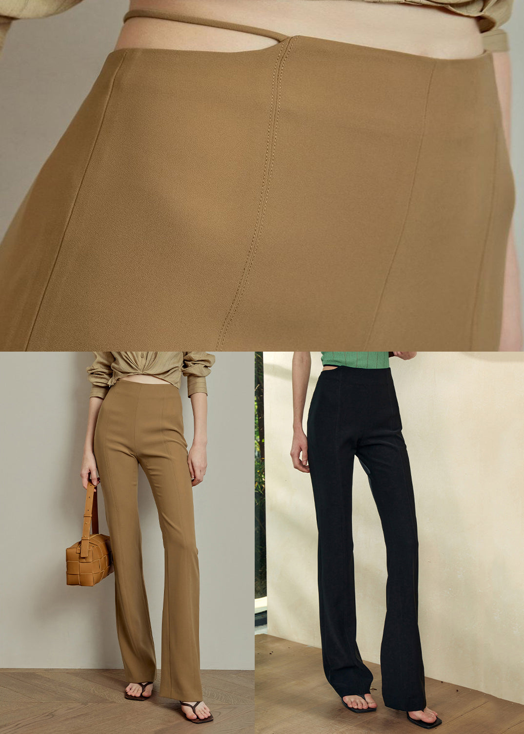 Black Hollow Out Spandex Summer Pants High Waist