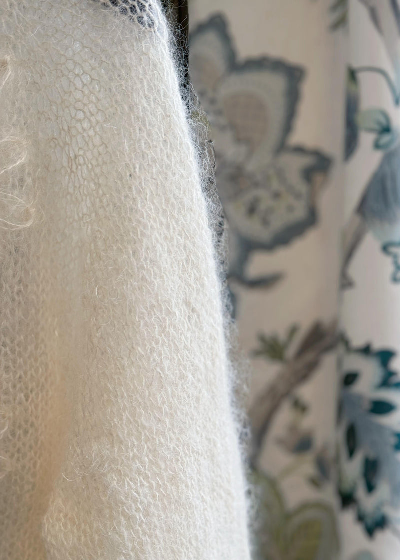 New Beige O Neck Mohair Knitted Cardigans Fall