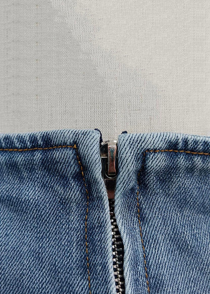 Blue Bow High Waist Denim Skirt Summer